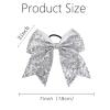 imageOaoleer 12PCS 7quot Large Glitter Cheer Hair Bows Ponytail Holder Elastic Band Handmade for Cheerleading Teen Girls College Sports Sequin Mixedcolor 12PCSSilver