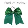 imageOaoleer 12PCS 7quot Large Glitter Cheer Hair Bows Ponytail Holder Elastic Band Handmade for Cheerleading Teen Girls College Sports Sequin Mixedcolor 12PCSGreen