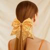 imageOaoleer 12PCS 7quot Large Glitter Cheer Hair Bows Ponytail Holder Elastic Band Handmade for Cheerleading Teen Girls College Sports Sequin Mixedcolor 12PCSMulticolored