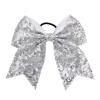 imageOaoleer 12PCS 7quot Large Glitter Cheer Hair Bows Ponytail Holder Elastic Band Handmade for Cheerleading Teen Girls College Sports Sequin Mixedcolor 12PCSSilver