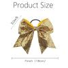 imageOaoleer 12PCS 7quot Large Glitter Cheer Hair Bows Ponytail Holder Elastic Band Handmade for Cheerleading Teen Girls College Sports Sequin Mixedcolor 12PCSGold