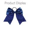 imageOaoleer 12PCS 7quot Large Glitter Cheer Hair Bows Ponytail Holder Elastic Band Handmade for Cheerleading Teen Girls College Sports Sequin Mixedcolor 12PCSRoyal blue
