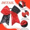 imageOaoleer 12PCS 7quot Large Glitter Cheer Hair Bows Ponytail Holder Elastic Band Handmade for Cheerleading Teen Girls College Sports Sequin Mixedcolor 12PCSSequin  Red  Black