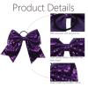 imageOaoleer 12PCS 7quot Large Glitter Cheer Hair Bows Ponytail Holder Elastic Band Handmade for Cheerleading Teen Girls College Sports Sequin Mixedcolor 12PCSPurple