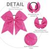 imageOaoleer 12PCS 7quot Large Glitter Cheer Hair Bows Ponytail Holder Elastic Band Handmade for Cheerleading Teen Girls College Sports Sequin Mixedcolor 12PCSShocking Pink