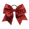 imageOaoleer 12PCS 7quot Large Glitter Cheer Hair Bows Ponytail Holder Elastic Band Handmade for Cheerleading Teen Girls College Sports Sequin Mixedcolor 12PCSRed