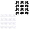 image16PCS 8quot White ampamp 12PCS 7quot Black Glitter Large Cheer Hair Bows Ponytail Holder Elastic Band Handmade for Cheerleading Teen Girls College Sports