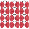 imageOAOLEER 12PCS Glitter Cheer Hair Bows for Cheerleading Cheer Bow with Ponytail Holder for Teen Girls Cheerleader WhiteRed