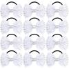 imageOAOLEER 12PCS Glitter Cheer Hair Bows for Cheerleading Cheer Bow with Ponytail Holder for Teen Girls Cheerleader WhiteWhite