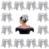 imageOaoleer 12PCS 7quot Large Glitter Cheer Hair Bows Ponytail Holder Elastic Band Handmade for Cheerleading Teen Girls College Sports Sequin Mixedcolor 12PCSSilver