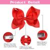 image16PCS 8quot Large Cheer Hair Bows Ponytail Holder Elastic Band and 30 Colors 6 Inch Hair Bows Clips for Girls Toddler Infants Kids Teens Children