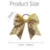 image16PCS 8quot White ampamp 12PCS 7quot Gold Glitter Large Cheer Hair Bows Ponytail Holder Elastic Band Handmade for Cheerleading Teen Girls College Sports