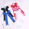 imageOAOLEER 16pcs Cheer Hair Bows for Cheerleader College Style Long Tail Skinny Cheer Bow Elastic Hair Tie Bows for Teens Girls Softball Competition Sports Cheerleaders WhiteRed