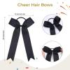 imageOAOLEER 16pcs Cheer Hair Bows for Cheerleader College Style Long Tail Skinny Cheer Bow Elastic Hair Tie Bows for Teens Girls Softball Competition Sports Cheerleaders WhiteBlack