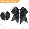 imageOaoleer 12PCS Glitter Cheer Hair Bows for Cheerleading 7inch Large Jumbo Cheer Bow with Ponytail Holder for Teen Girls Softball Cheerleader BlueBlack