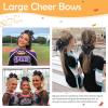 imageOaoleer 12PCS Glitter Cheer Hair Bows for Cheerleading 7inch Large Jumbo Cheer Bow with Ponytail Holder for Teen Girls Softball Cheerleader BlueBlack