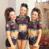imageOaoleer 12PCS Glitter Cheer Hair Bows for Cheerleading 7inch Large Jumbo Cheer Bow with Ponytail Holder for Teen Girls Softball Cheerleader BlueBlack