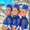imageOaoleer 12PCS Glitter Cheer Hair Bows for Cheerleading 7inch Large Jumbo Cheer Bow with Ponytail Holder for Teen Girls Softball Cheerleader BlueBlue