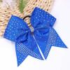 imageOaoleer 12PCS Glitter Cheer Hair Bows for Cheerleading 7inch Large Jumbo Cheer Bow with Ponytail Holder for Teen Girls Softball Cheerleader BlueBlue