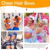 imageOaoleer 12PCS Glitter Cheer Hair Bows for Cheerleading 7inch Large Jumbo Cheer Bow with Ponytail Holder for Teen Girls Softball Cheerleader BlueMulticolor