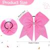 imageOaoleer 12PCS Glitter Cheer Hair Bows for Cheerleading 7inch Large Jumbo Cheer Bow with Ponytail Holder for Teen Girls Softball Cheerleader BluePink