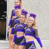 imageOaoleer 12PCS Glitter Cheer Hair Bows for Cheerleading 7inch Large Jumbo Cheer Bow with Ponytail Holder for Teen Girls Softball Cheerleader BluePurple