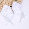 imageOaoleer 12PCS Glitter Cheer Hair Bows for Cheerleading 7inch Large Jumbo Cheer Bow with Ponytail Holder for Teen Girls Softball Cheerleader BlueWhite