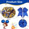 imageOaoleer 3pcs Cheerleading Pom Poms with Baton Handle Cheer Bows for Team Spirit Sports Dance Cheering Kids Adults Blue and SilverBlue and Gold