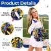 imageOaoleer 3pcs Cheerleading Pom Poms with Baton Handle Cheer Bows for Team Spirit Sports Dance Cheering Kids Adults Blue and SilverBlue and Gold