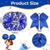 imageOaoleer 3pcs Cheerleading Pom Poms with Baton Handle Cheer Bows for Team Spirit Sports Dance Cheering Kids Adults Blue and SilverBlue and Silver