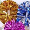 imageOaoleer 3pcs Cheerleading Pom Poms with Baton Handle Cheer Bows for Team Spirit Sports Dance Cheering Kids Adults Blue and SilverBlue and Silver