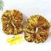 imageOaoleer 3pcs Cheerleading Pom Poms with Baton Handle Cheer Bows for Team Spirit Sports Dance Cheering Kids Adults Blue and SilverGold