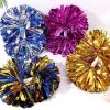 imageOaoleer 3pcs Cheerleading Pom Poms with Baton Handle Cheer Bows for Team Spirit Sports Dance Cheering Kids Adults Blue and SilverGold