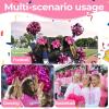 imageOaoleer 3pcs Cheerleading Pom Poms with Baton Handle Cheer Bows for Team Spirit Sports Dance Cheering Kids Adults Blue and SilverHot Pink