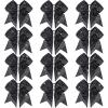 imageOaoleer 12PCS Glitter Cheer Hair Bows for Cheerleading 7inch Large Jumbo Cheer Bow with Ponytail Holder for Teen Girls Softball Cheerleader BlueBlack