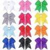 imageOaoleer 12PCS Glitter Cheer Hair Bows for Cheerleading 7inch Large Jumbo Cheer Bow with Ponytail Holder for Teen Girls Softball Cheerleader BlueMulticolor