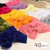 image40Pcs 35Inch Hair Bows Clips for Baby Girls Oaoleer Neutral Linen Pigtail Bows Double Bun Ponytail Bow Hair Barrettes Accessories for Babies Infant Toddlers Kids in PairsVelvet Bows