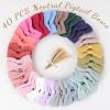 image40Pcs 35Inch Hair Bows Clips for Baby Girls Oaoleer Neutral Linen Pigtail Bows Double Bun Ponytail Bow Hair Barrettes Accessories for Babies Infant Toddlers Kids in PairsToddler Bows 2