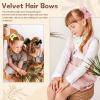 image40Pcs 35Inch Hair Bows Clips for Baby Girls Oaoleer Neutral Linen Pigtail Bows Double Bun Ponytail Bow Hair Barrettes Accessories for Babies Infant Toddlers Kids in PairsVelvet Bows