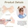 image40Pcs 35Inch Hair Bows Clips for Baby Girls Oaoleer Neutral Linen Pigtail Bows Double Bun Ponytail Bow Hair Barrettes Accessories for Babies Infant Toddlers Kids in PairsTulle Bows