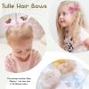 image40Pcs 35Inch Hair Bows Clips for Baby Girls Oaoleer Neutral Linen Pigtail Bows Double Bun Ponytail Bow Hair Barrettes Accessories for Babies Infant Toddlers Kids in PairsTulle Bows