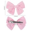 image40Pcs 35Inch Hair Bows Clips for Baby Girls Oaoleer Neutral Linen Pigtail Bows Double Bun Ponytail Bow Hair Barrettes Accessories for Babies Infant Toddlers Kids in PairsToddler Bows 3
