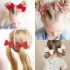 image40Pcs 35Inch Hair Bows Clips for Baby Girls Oaoleer Neutral Linen Pigtail Bows Double Bun Ponytail Bow Hair Barrettes Accessories for Babies Infant Toddlers Kids in PairsToddler Bows 1