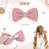 imageOAOLEER 20Pcs 35Inch Hair Bows Clips for Baby Girls Neutral Linen Pigtail Bows Double Bun Ponytail Bow Hair Barrettes Accessories for Babies Infant Toddlers Kids in Pairs Linen BowsB