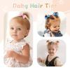 imageOAOLEER 40PCS 2 Inches Baby Hair Ties Toddler Hair Ties with Bows Elastic Ponytail Holders Mini Small For Baby Girls InfantsBaby Hair TiesA