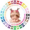 imageOAOLEER 40PCS 2 Inches Baby Hair Ties Toddler Hair Ties with Bows Elastic Ponytail Holders Mini Small For Baby Girls InfantsBaby Hair TiesB
