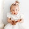 imageOAOLEER 40PCS 2 Inches Baby Hair Ties Toddler Hair Ties with Bows Elastic Ponytail Holders Mini Small For Baby Girls InfantsBaby Hair TiesB