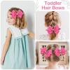 imageOAOLEER 5 2PCS Hair Bows for Girls White Grosgrain Ribbon Bows Hair Alligator Clips Hair Accessories for Girls Infants Toddlers Kids Teens Children WhitePink