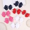 imageOAOLEER 5 2PCS Hair Bows for Girls White Grosgrain Ribbon Bows Hair Alligator Clips Hair Accessories for Girls Infants Toddlers Kids Teens Children WhitePink