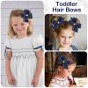 imageOAOLEER 5 2PCS Hair Bows for Girls White Grosgrain Ribbon Bows Hair Alligator Clips Hair Accessories for Girls Infants Toddlers Kids Teens Children WhiteNavy